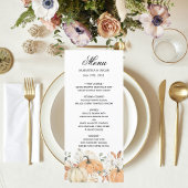 Menu Fleurs d'aquarelle tendance et Citrouille automne