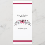 Menu Fleurs d'aquarelles de vacances (Dos)