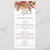 Menu Fleurs de Boho Terracotta Automne Herbe de Pampas  (Devant)