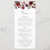 Menu Fleurs de Bourgogne, Fleurs Roses, Verdure, Mariag (Devant)
