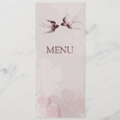 Menu Fleurs de cerisier Sakura et hirondelles d'amour (Devant)
