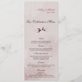 Menu Fleurs de cerisier Sakura et hirondelles d'amour (Dos)