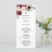 Menu Fleurs de couleur rose blush burgundy aquarelle te (Debout devant)