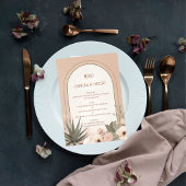 Menu Fleurs de désert modernes Mariage botanique élégan