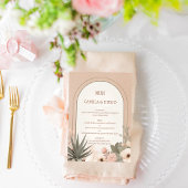Menu Fleurs de désert modernes Mariage botanique élégan