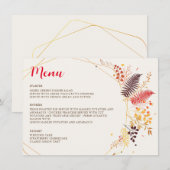Menu Fleurs de forêt sauvage Mariage de feuillage de ch (Devant / Derrière)