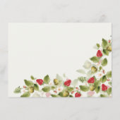 Menu Fleurs de fraises rouges sucrées Mariage (Dos)