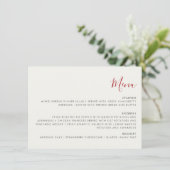 Menu Fleurs de fraises rouges sucrées Mariage (Debout devant)