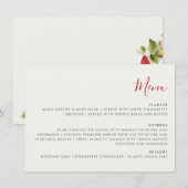 Menu Fleurs de fraises rouges sucrées Mariage (Devant / Derrière)