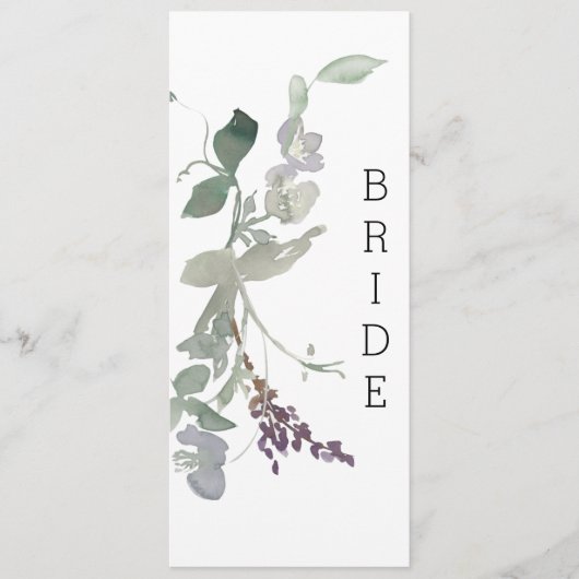 Menu Fleurs de lavande à l'aquarelle Panneau de chaise  (Devant)