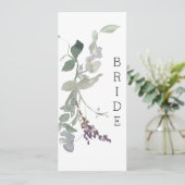 Menu Fleurs de lavande à l'aquarelle Panneau de chaise  (Debout devant)