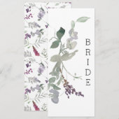 Menu Fleurs de lavande à l'aquarelle Panneau de chaise  (Devant / Derrière)