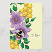 Menu Fleurs de lavande de bourdon Jaune (Dos)