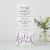 Menu Fleurs de lavande violette sur le Mariage de bois  (Debout devant)