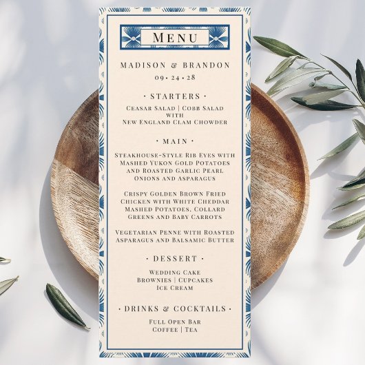 Menu Fleurs de mariage du milieu du siècle | Impression