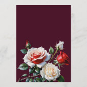 Menu Fleurs de mariage florales rose blanc rose foncé (Dos)