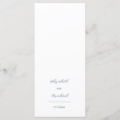 Menu Fleurs de mariage transparentes bleues (Dos)