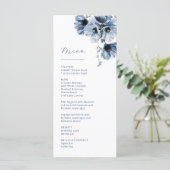 Menu Fleurs de mariage transparentes bleues (Debout devant)