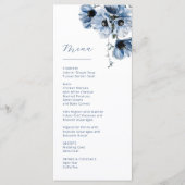 Menu Fleurs de mariage transparentes bleues (Devant)