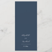 Menu Fleurs de mariage transparentes bleues (Dos)