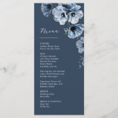 Menu Fleurs de mariage transparentes bleues (Devant)