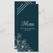 Menu Fleurs dessinées à la main (Devant / Derrière)