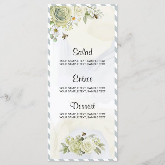 Menu Fleurs d'été (Dos)