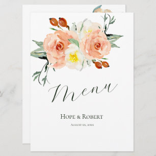 Menu Fleurs d'été lumineuses Réception de mariage