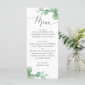 Menu Fleurs d'eucalyptus Mariage | Botanique Aquarelle (Debout devant)