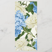 Menu Fleurs d'Hydrange Bleue Roses Blanches Mariage Jar (Dos)