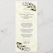 Menu fleurs d'or et mariage feuille noir (Devant)