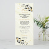 Menu fleurs d'or et mariage feuille noir (Debout devant)