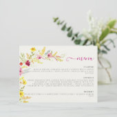 Menu Fleurs d'orchidées violettes roses Mariage de cour (Debout devant)