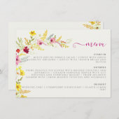 Menu Fleurs d'orchidées violettes roses Mariage de cour (Devant / Derrière)