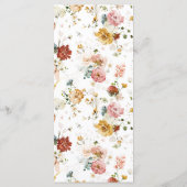 Menu Fleurs élégantes de jardin Lavis de mariage (Dos)