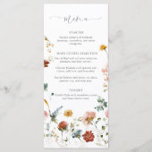Menu Fleurs élégantes de jardin Lavis de mariage (Devant)