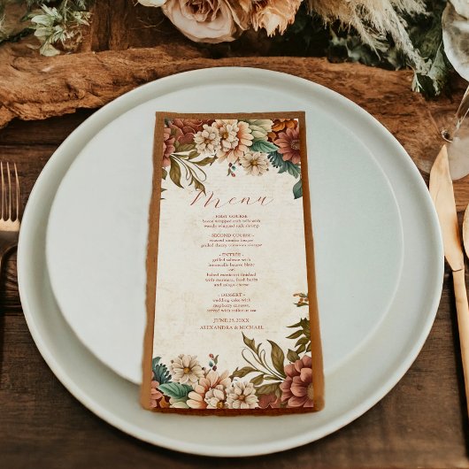 Menu Fleurs en terre cuite rouille Mariage de automne o