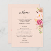 Menu Fleurs Épanouies Rose Pâle de Budget (Devant / Derrière)