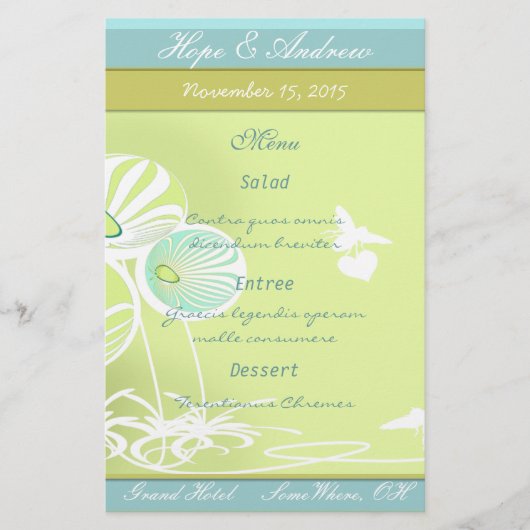 Menu Fleurs et abeilles (Devant)