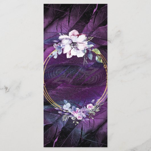 Menu Fleurs et plumes élégantes (Dos)