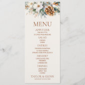 Menu Fleurs florales hivernales Pine Tree Cone Mariage (Devant)