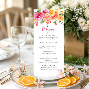 Menu Fleurs Florales Lumineuses Fériées Fête de Mariage