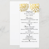 Menu Fleurs Florales Moderne Aspect Feuille de Mét (Devant / Derrière)