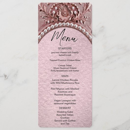 Menu Fleurs Florales Rose (Devant)