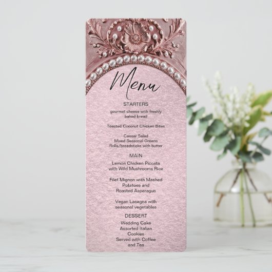 Menu Fleurs Florales Rose (Debout devant)