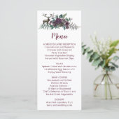 Menu Fleurs gris bordeaux aquarelle avec cerf (Debout devant)