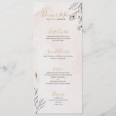 Menu Fleurs grises rose arrière - plan (Devant)