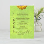Menu Fleurs jaunes sur Mariage vert Abstrait (Debout devant)