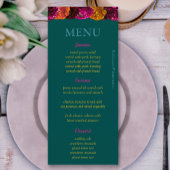 Menu Fleurs modernes rose vert jaune