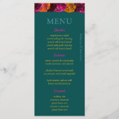 Menu Fleurs modernes rose vert jaune (Devant)